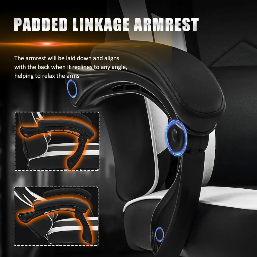 Gaming Chair with Footrest, Reclining Video Game Chairs