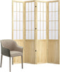 Room Divider, 66.9" Tall Japanese Shoji Style Folding Screen