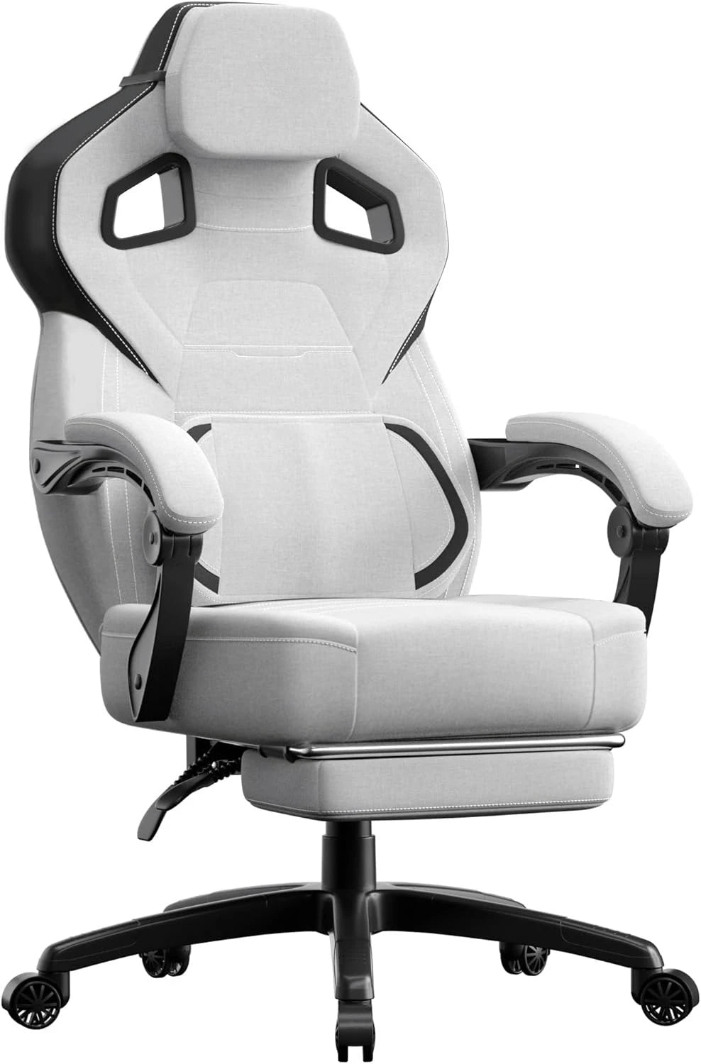 Fabric Gaming Chair with Footrest, Big and Tall