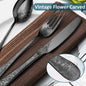 4 Set Vintage Flower Carved Flatware Family Set for 4