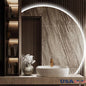 35 Inch Half Moon LED Mirror Backlit Anti-Fog