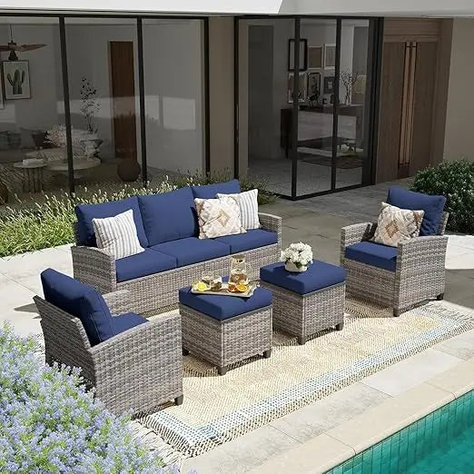 Patio Furniture Set, Wicker Outdoor Sectional Sofa