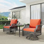 3 Piece Outdoor Swivel Chair, Wicker Patio Bistro Set