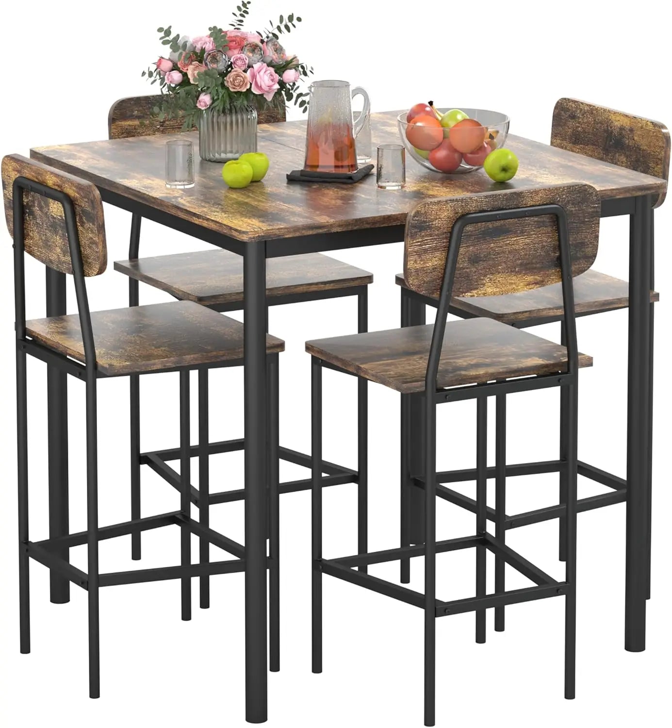Kitchen Table and 4 Chairs, Dining Table Set
