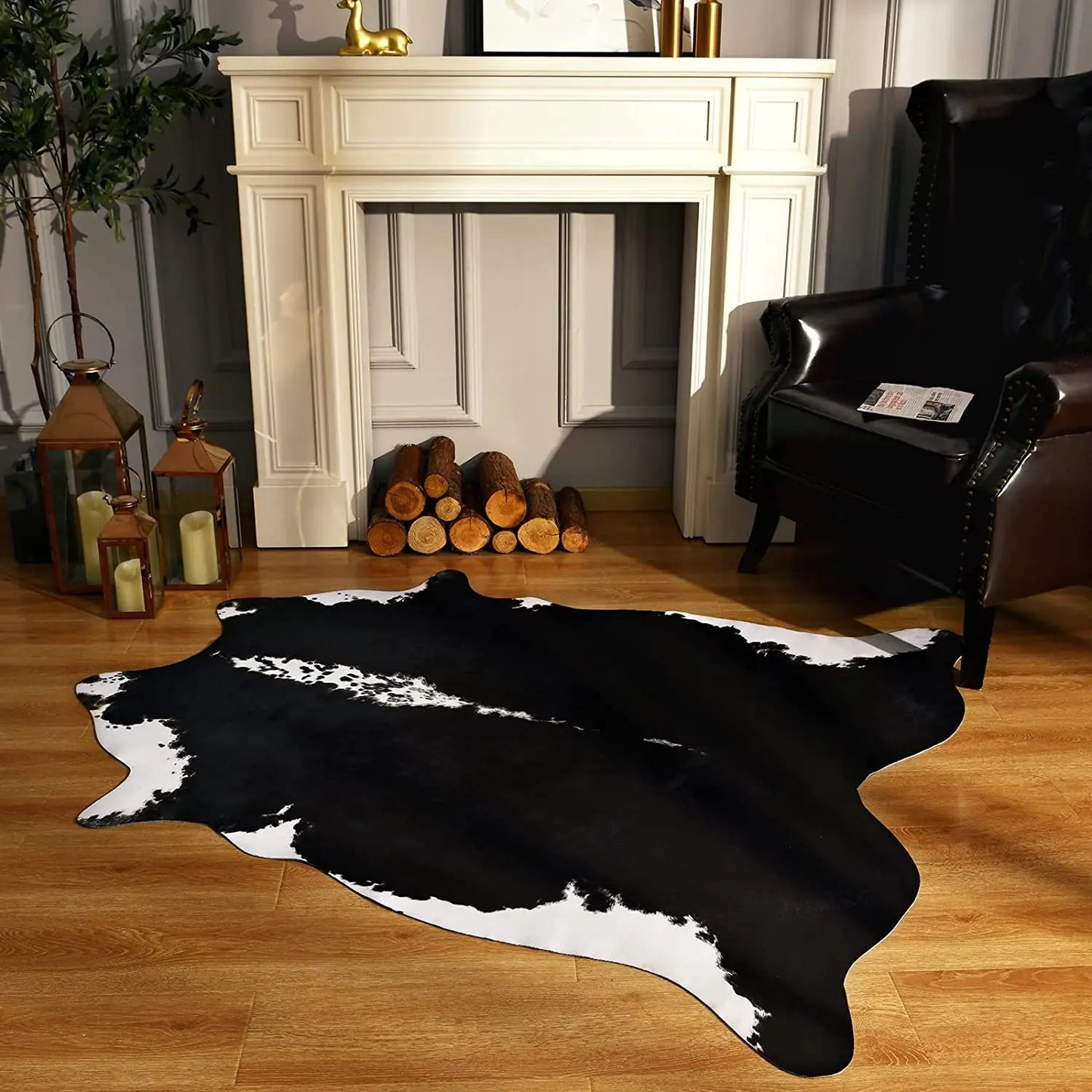 American style Cowhide Print Rug faux fur rug