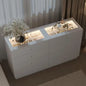 "White 53" Dresser w/Glass Top & 8 Drawers - Modern Wood