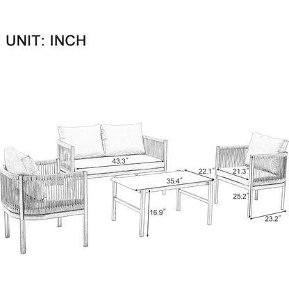 Multi-Person Outdoor Sofa Sets Combination with Table