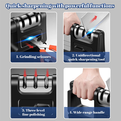 Professional Knife Sharpener, Adjustable Four-In-One Sharpener.