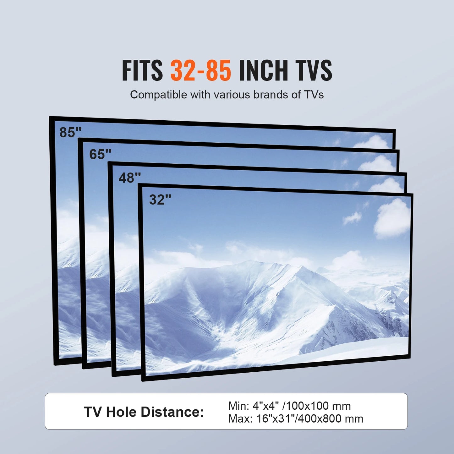SucceBuy TV Stand Mount Swivel TV Stand for 32-55/ 65/ 85 inch TV Height Adjustable Portable Floor TV Stand Max VESA 600x800mm