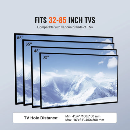 SucceBuy TV Stand Mount Swivel TV Stand for 32-55/ 65/ 85 inch TV Height Adjustable Portable Floor TV Stand Max VESA 600x800mm