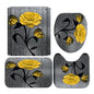4pcs Doormat, Shower Curtain, Non-Slip Rugs Toilet Seat