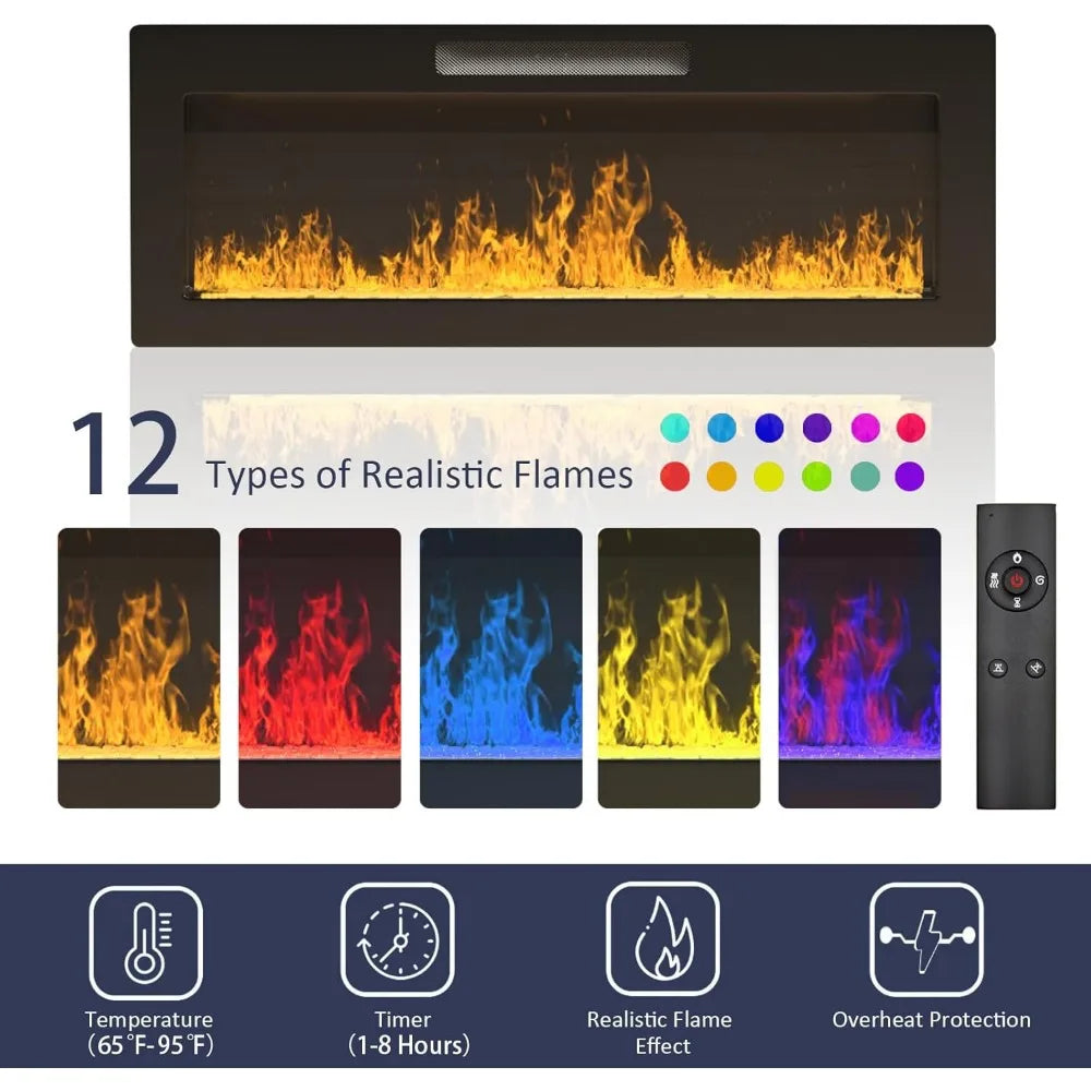 TV Stand with Fireplace - 70 Inch Modern Entertainment Center