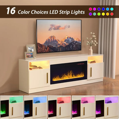 TV Stand with Fireplace - 70 Inch Modern Entertainment Center