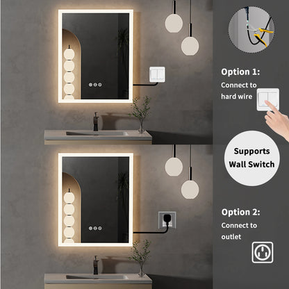 16x20 " LED Lighted Bathroom Mirror with Anti-Fog