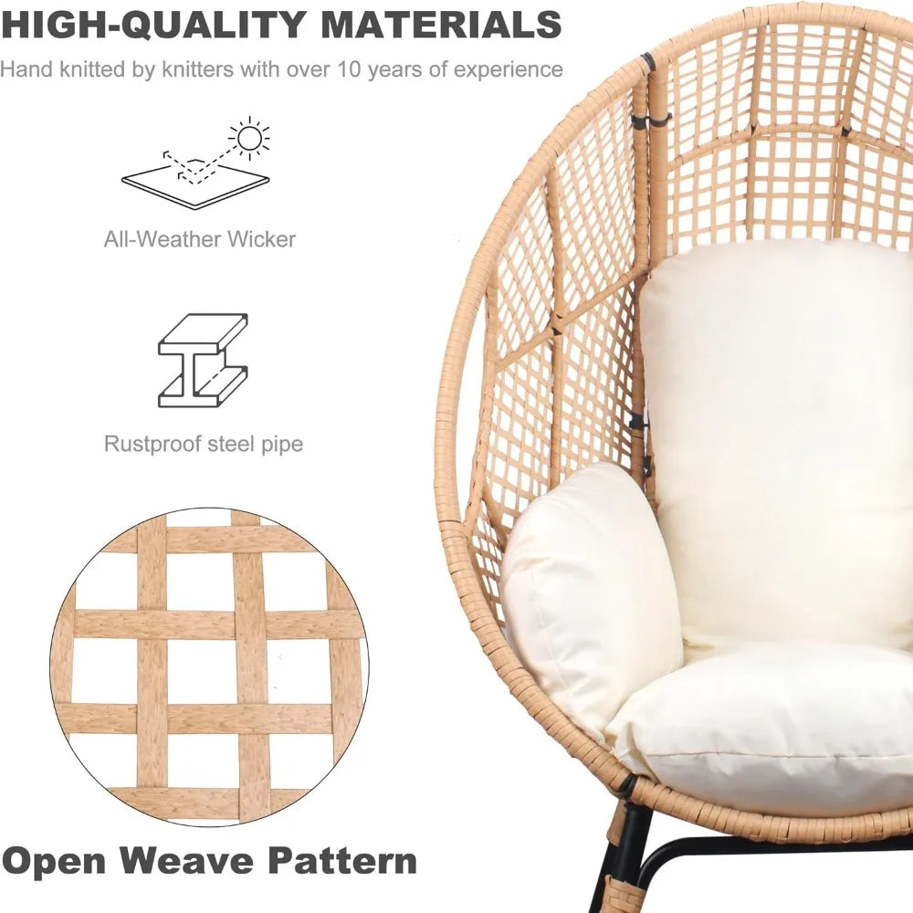 Oversized Wicker Egg Chair Outdoor Indoor Rattan Chair