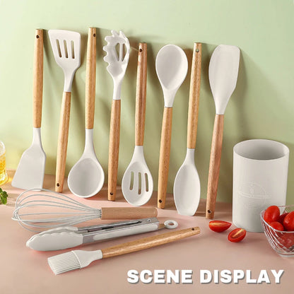 12pcs Silicone Kitchenware Cooking Utensils Set Non Stick