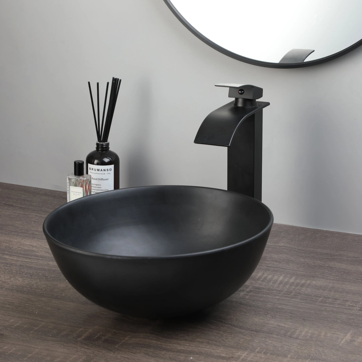 KEMAIDI Bathroom Basin Sink Set Blue Vessel Sink Faucet Combo