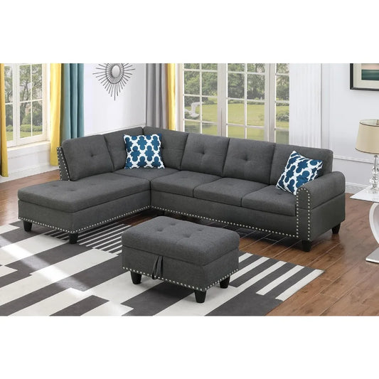 Sectional Sofa Couch, Modern 4-Seaters Living Room Sets