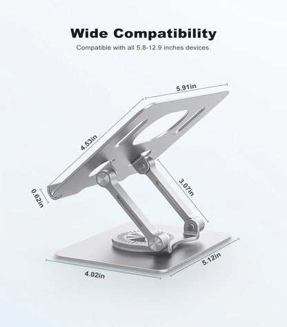 ST02 Tablet Stand, 360 Swivel Base Aluminum Tablet Stand Holder