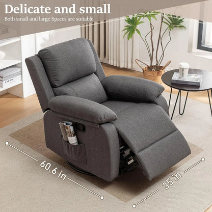 Recliner, 360 Swivel Rocker for Adults, Small Rocking Recliner