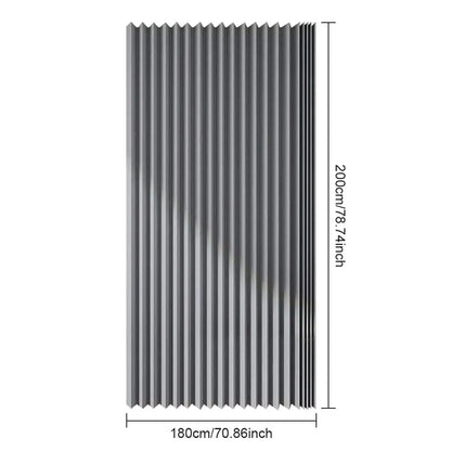 Foldable Magnetic Waterproof Bath Curtain with 14 Hooks