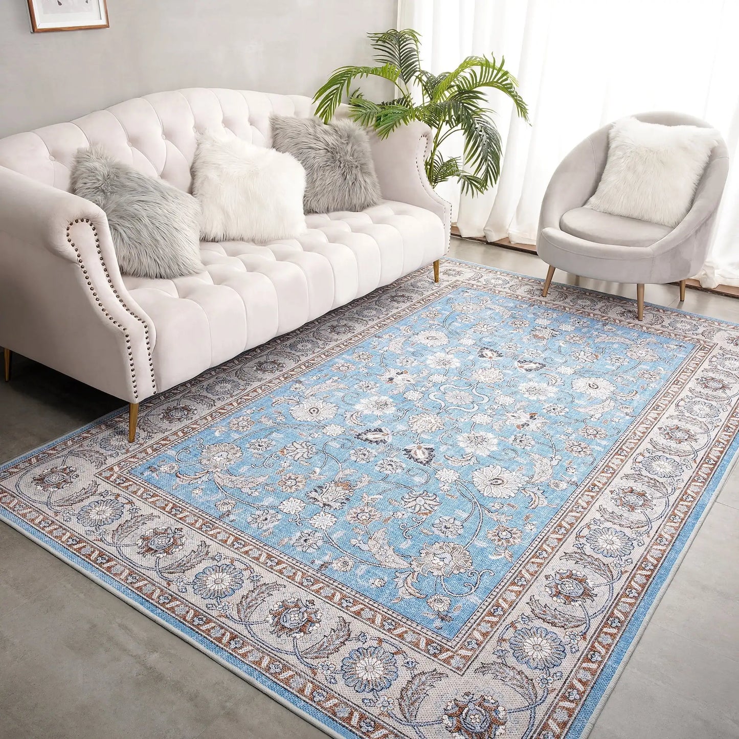 Lochas Vintage Floral Soft Accent Area Large Rug