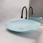 KEMAIDI Bathroom Basin Sink Set Blue Vessel Sink Faucet Combo