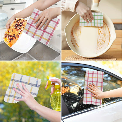12pcs Cloths, Soft Absorbent Cleaning Towel, Reusable & Durable, 35cm/13in