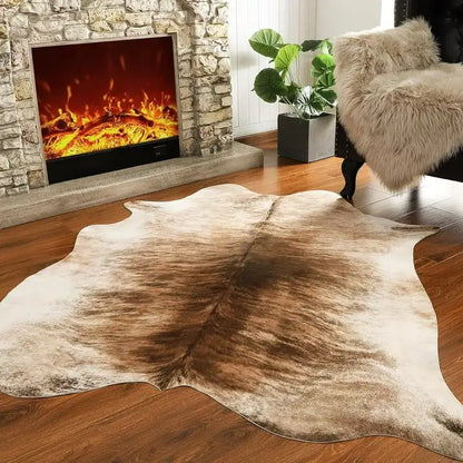 American style Cowhide Print Rug faux fur rug
