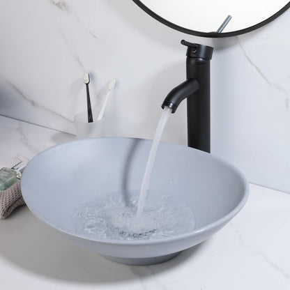 KEMAIDI Bathroom Basin Sink Set Blue Vessel Sink Faucet Combo