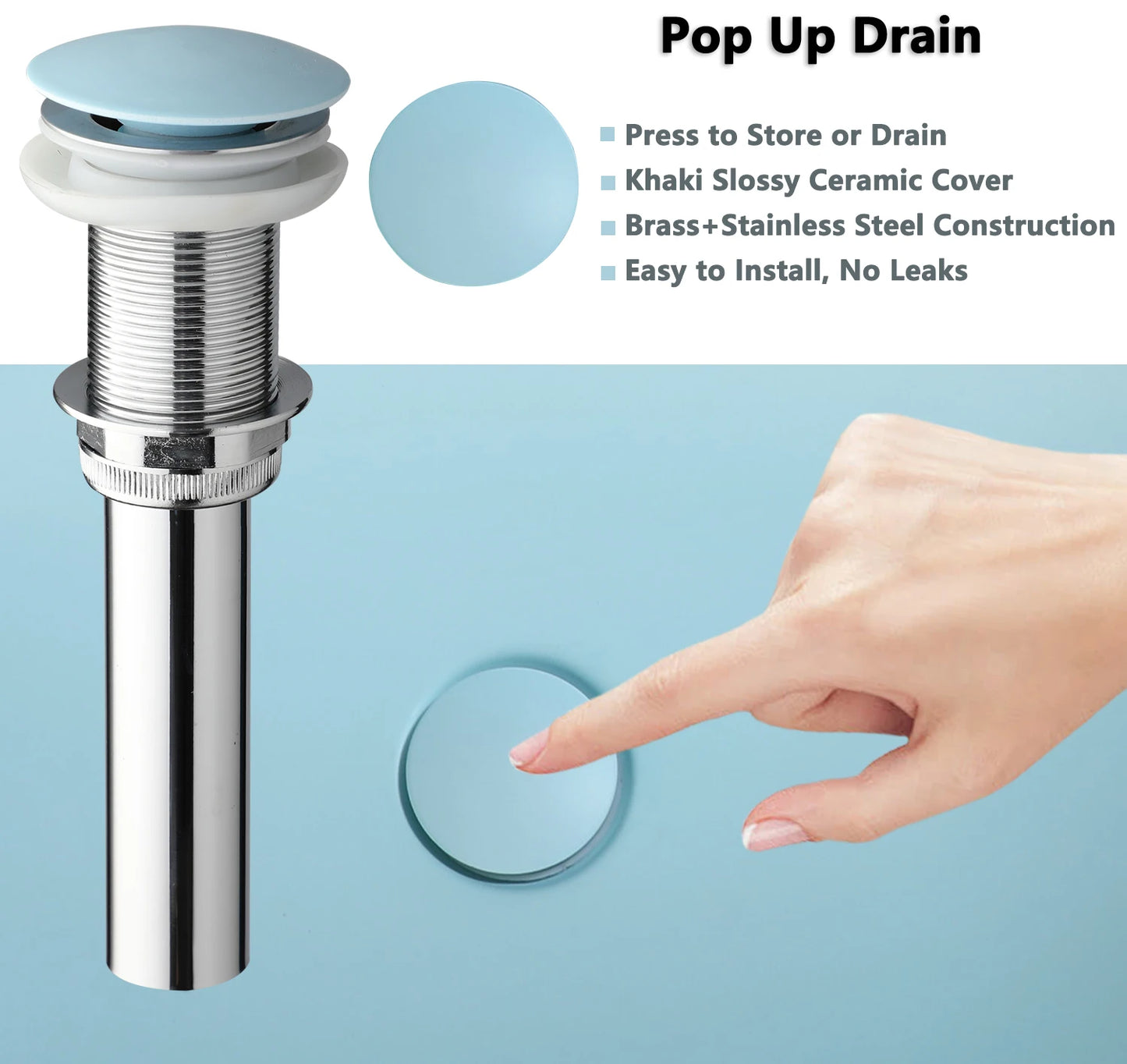 KEMAIDI Bathroom Basin Sink Set Blue Vessel Sink Faucet Combo