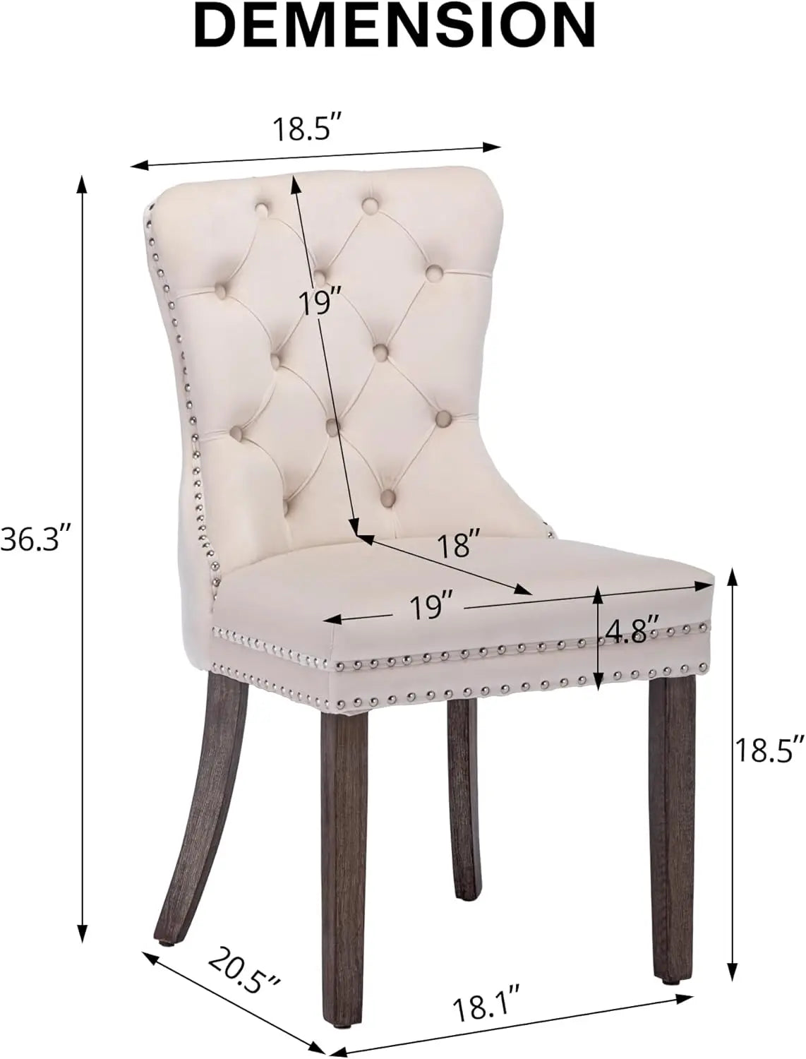Velvet Dining Chairs Set of 6, Upholstered Tufted Chair