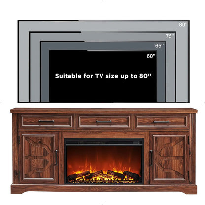 Farmhouse TV Stand for Up to 80" TV