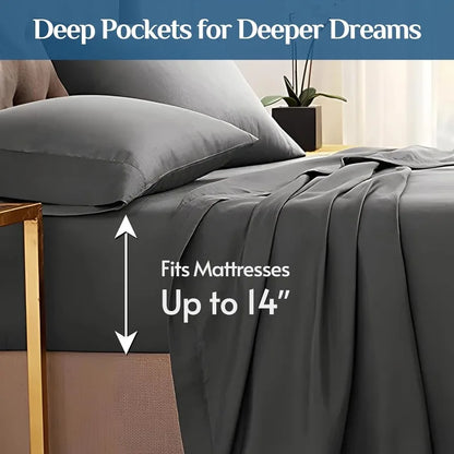 Dark Grey Queen Sheets, with 14" Deep Pocket Sheets