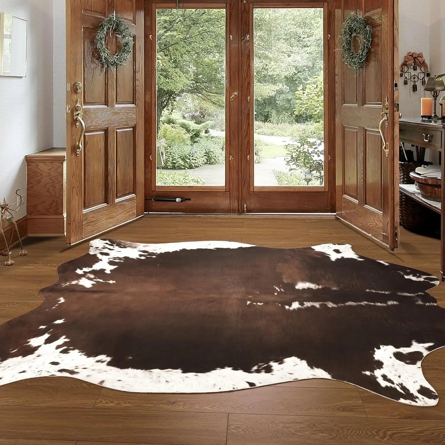 American style Cowhide Print Rug faux fur rug