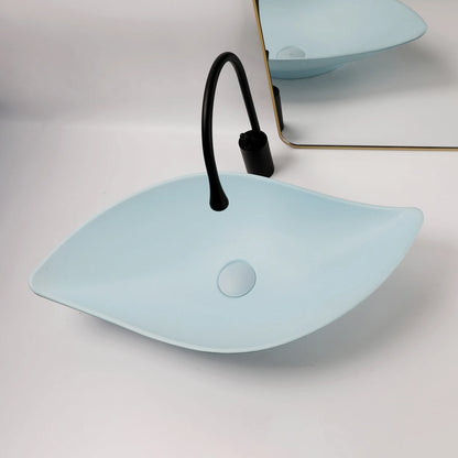 KEMAIDI Bathroom Basin Sink Set Blue Vessel Sink Faucet Combo
