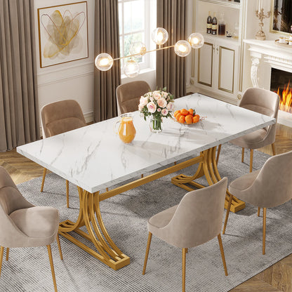 Tribesigns 63" Rectangular Dining Table for 4 to 6 Kitchen Table