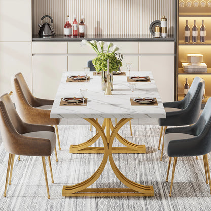 Tribesigns 63" Rectangular Dining Table for 4 to 6 Kitchen Table
