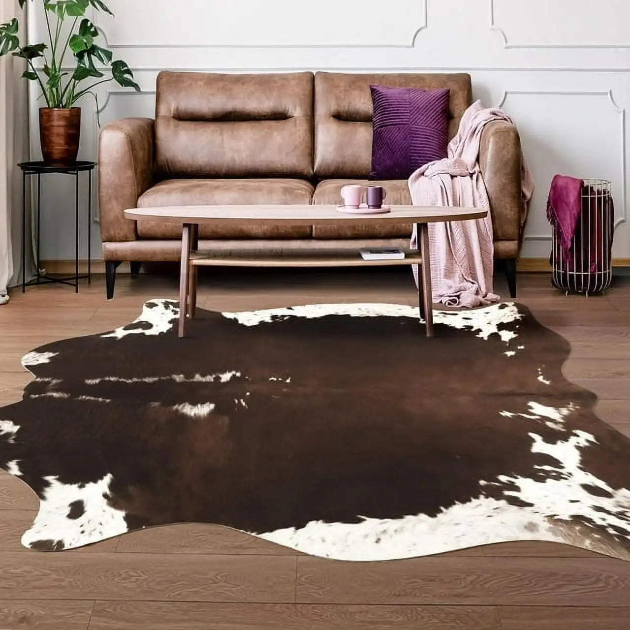American style Cowhide Print Rug faux fur rug