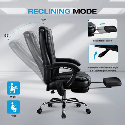 Office Chair, Foot Rest, up to 500lbs Big/Tall