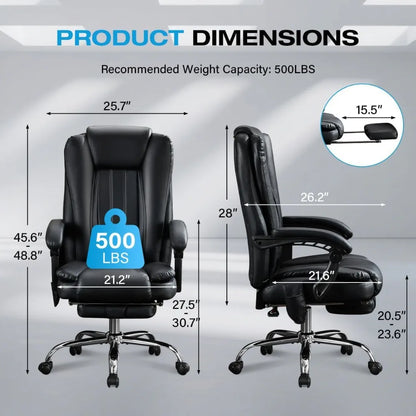Office Chair, Foot Rest, up to 500lbs Big/Tall