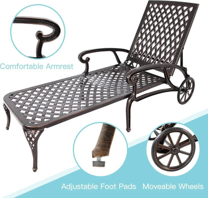 Chaise Lounge Chair Outdoor, Poolside Lounger Set of 2