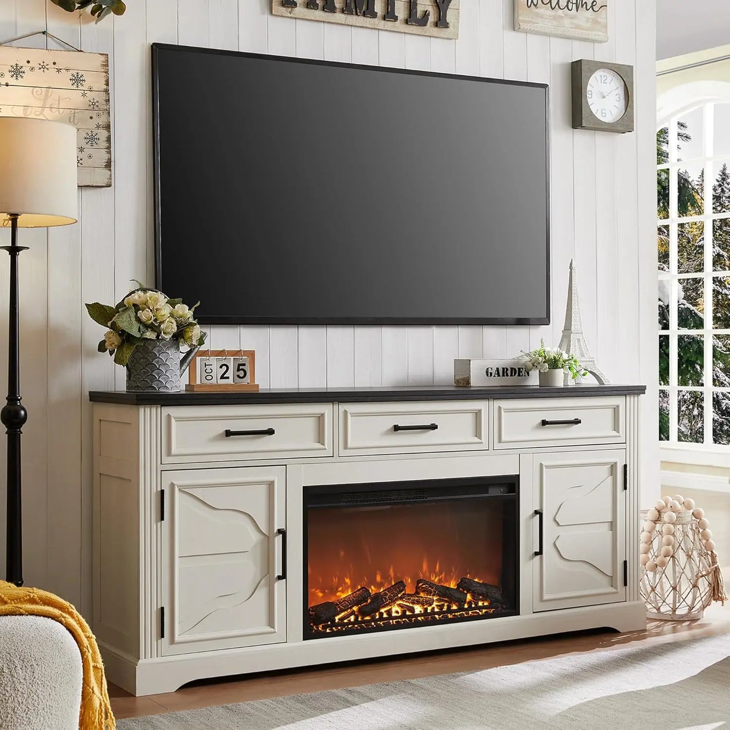 Farmhouse TV Stand for Up to 80" TV
