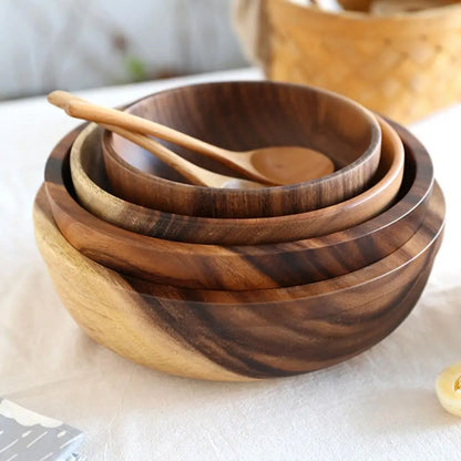 Eco-Friendly Japanese Practical Wooden Salad/Soup Bowl