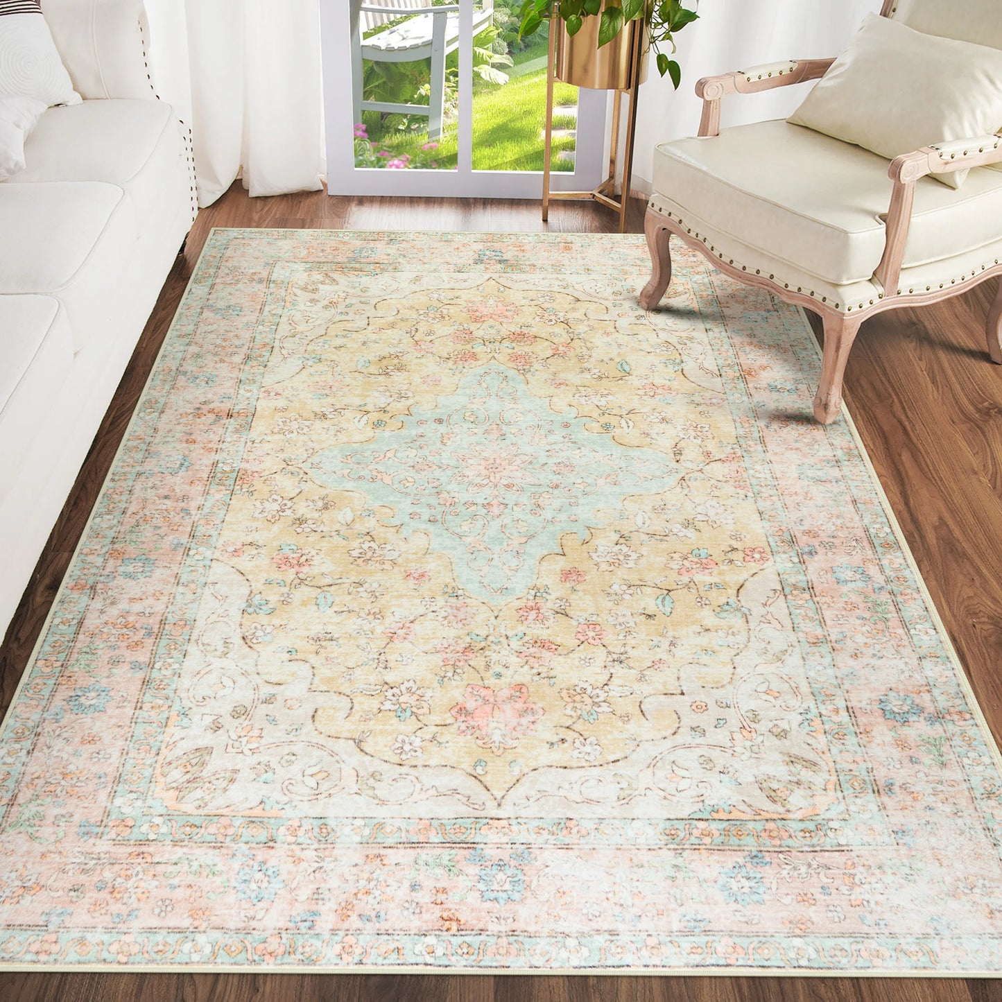 Noahas Rugs Vintage Boho Carpet Non-slip Floor Rug