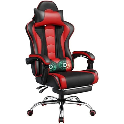 Office Chair w/Massage Lumbar Support & Footrest Height  Adjustable