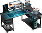 Gaming Desk with Drawers Carbon Fiber- Computer Desk