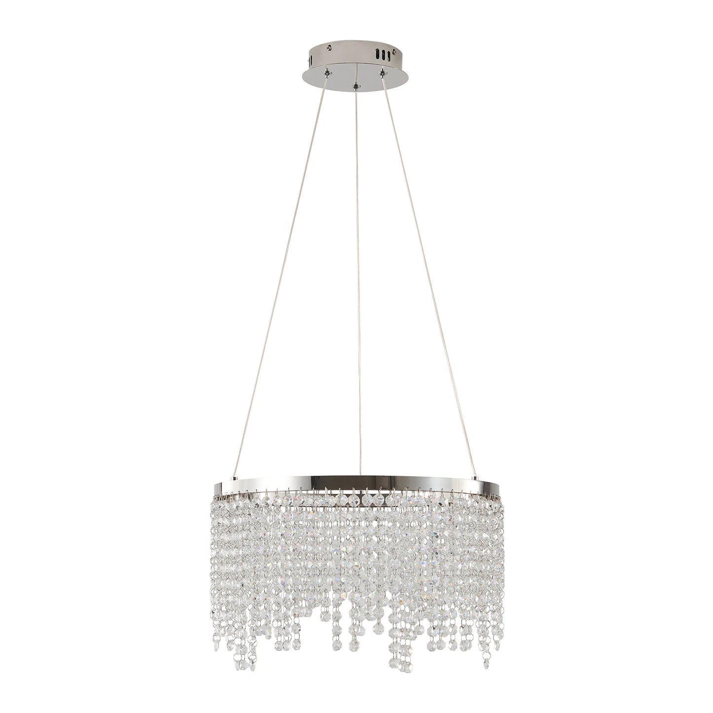 16" Luxury Crystal Led Chandelier - Dimmable - Adjustable Height