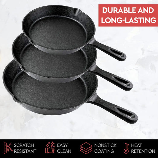 16cm/20cm/25cm set of Frying Pans Non-Stick Steel Frypans