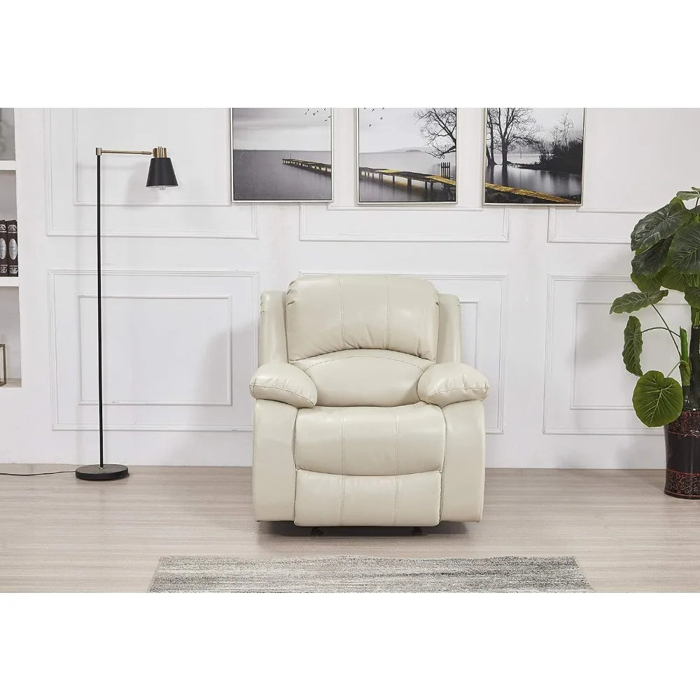 Bonded Leather Recliner Set, Sofa, Chair, Elevating Footrest.